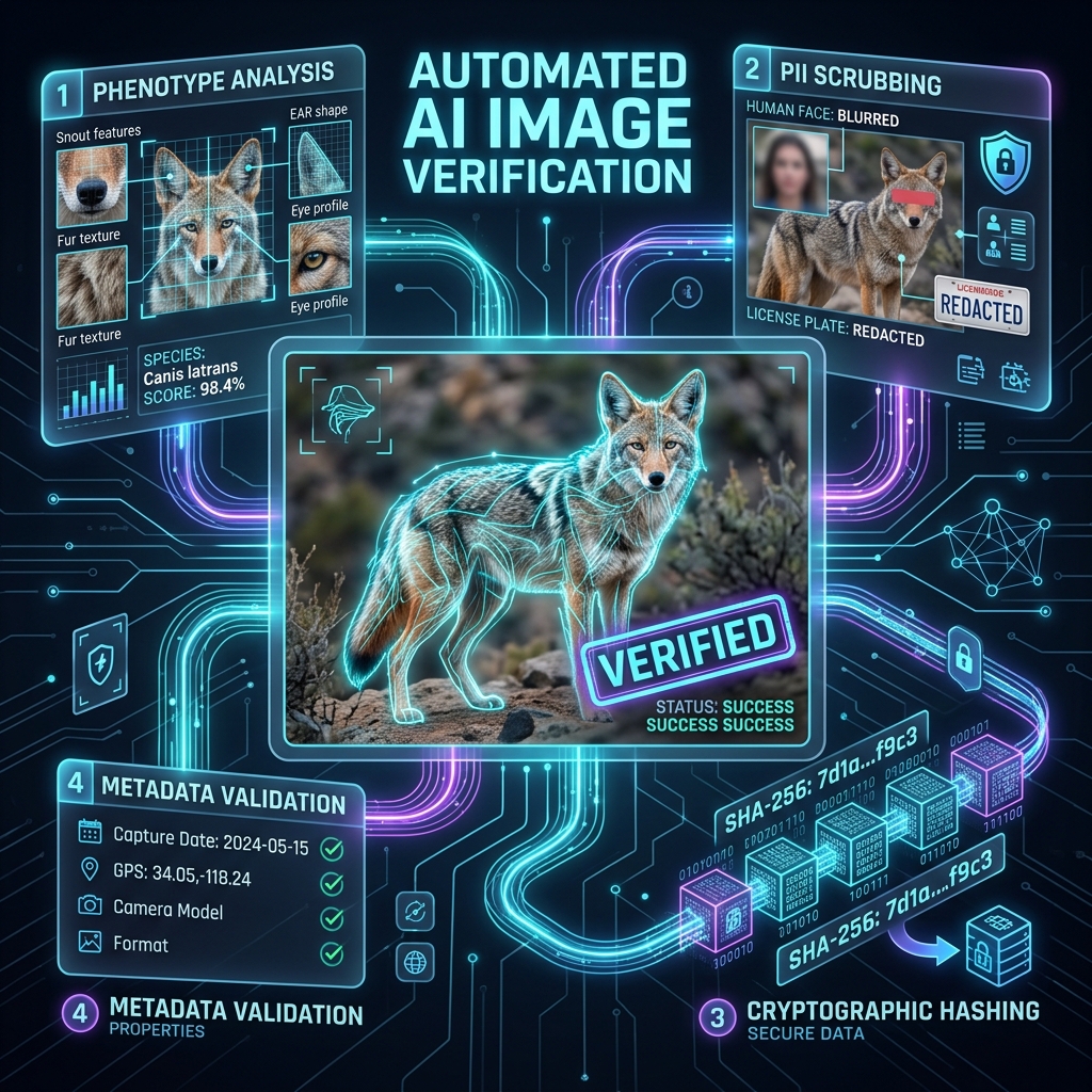 Automated AI Image Verification Workflow Visualization
